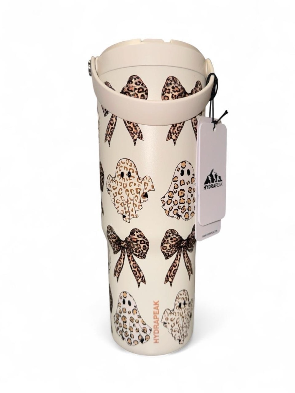 Hydrapeak Flip Lid Leopard Bows & Ghosts Halloween Tumbler